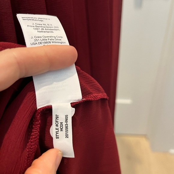J.Crew Pleated‎ Ballet Dress Burgundy Stretch Cotton Blend Modest Elegant NEW - Picture 13 of 14